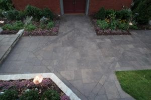 stone patio backyard